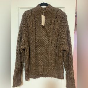 Universal Thread cable knit turtleneck, brown, size S